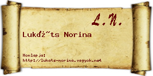 Lukáts Norina névjegykártya